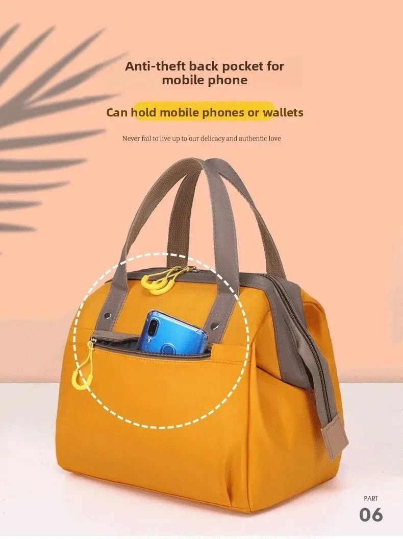 Isolierte Lunch-Tasche Tragbare Aluminiumfolie Isolierte Lunchbox-Tasche Studenten-Lunchbox Bento-Tasche Handliche Lunch-Tasche für Unterwegs – Detail 5