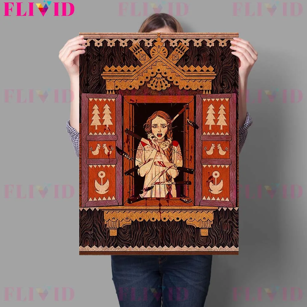 Belarusian Witch Vintage Wall Art Canvas Painting Forest Witch And Undead Wizard In The Water Retro Poster Prints Home Decor