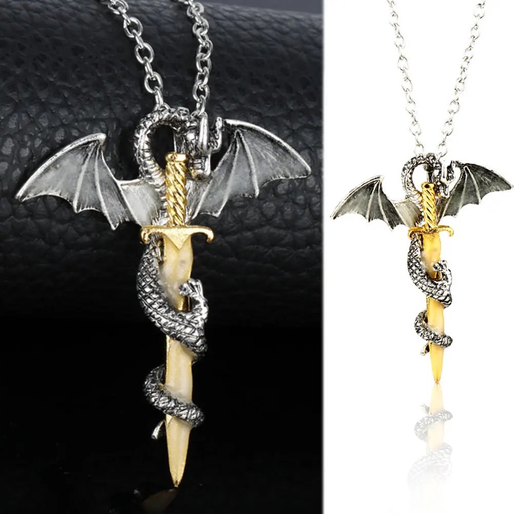 

Man Necklace Golden Luminous Alloy Unique Design Personalized Jewelry Great Present Addition Jewelry Box Any Occasion