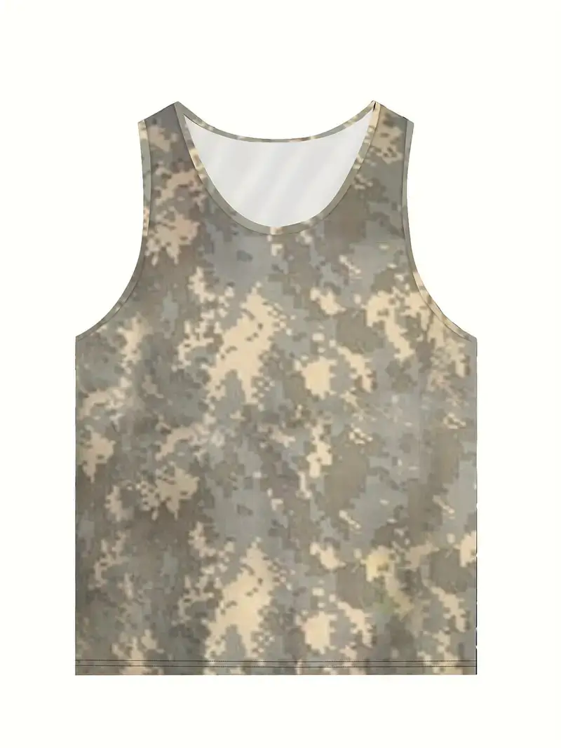 Summer New Camouflage Print 3D Tank Tops For Men Casual Hip Hop Streetwear Gym Fitness Vest Summer Outdoor Sport Sleeveless Top