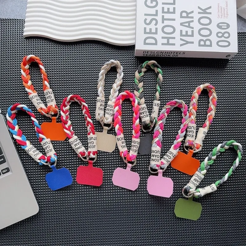 Universal Braided Mobile Phone Lanyard Portable Nylon Hanging Chain Ring Cord Wrist Strap Cell Phone Detachable Rope Keychain