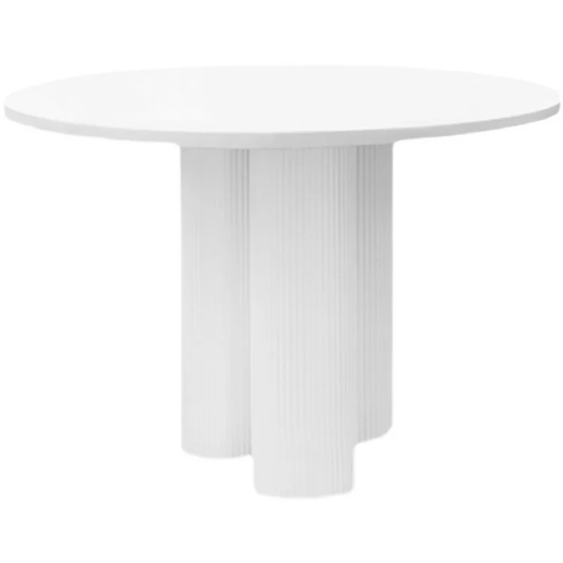 Slate dining table, cream wabi wind, aluminum alloy, light luxury round dining table
