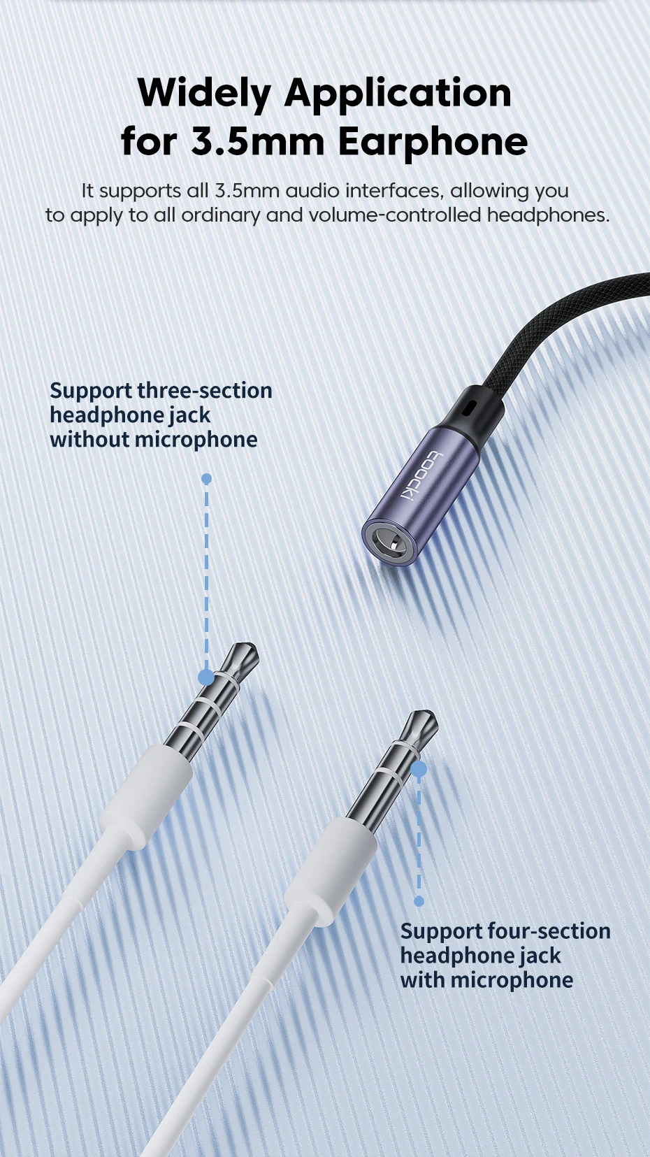 Toocki typ c bis 3,5mm kopfhörer buchse aux usb c kabel kopfhörer adapter 3,5 buchse audio kabel für huawei p20 xiaomi mi 13 samsung – Detail 7