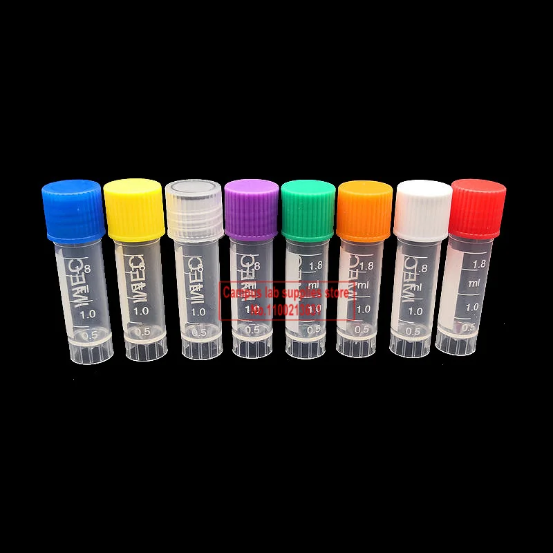 50 pz/lotto laboratorio 1.8ml tubo di congelamento in scala di plastica, campione conservante crioviale