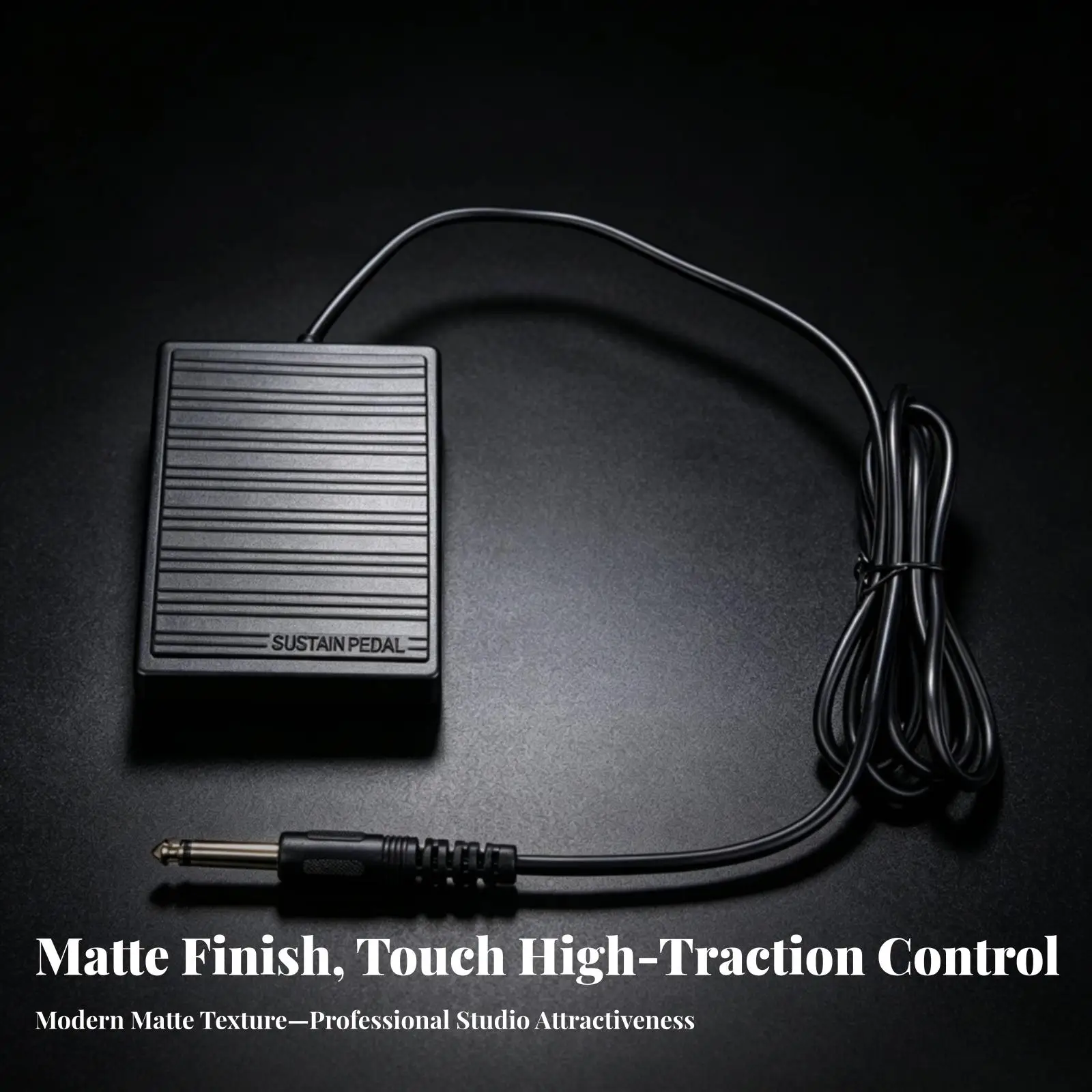 Professional Piano Style Sustain Pedal for Electronic Keyboard Synth with Textured Surface and Metal Core
