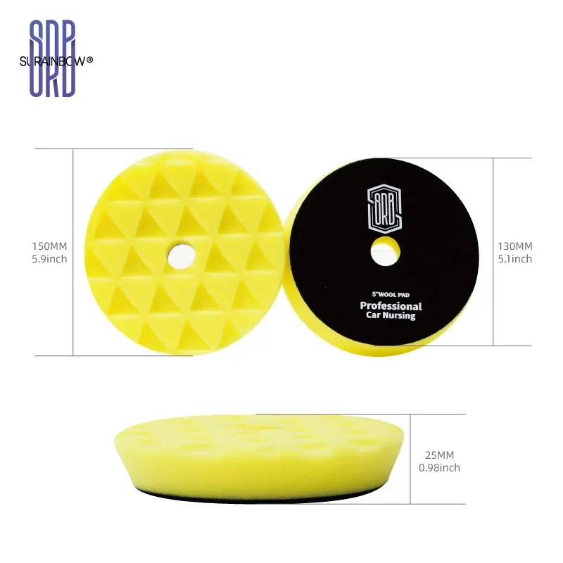 SRB Buffing Polishing Pads, 5 Inch Orbital Buffer Pads Hook and Loop Buffing Pads, Foam Polish Pad 5 Grits From Coarse to Fine