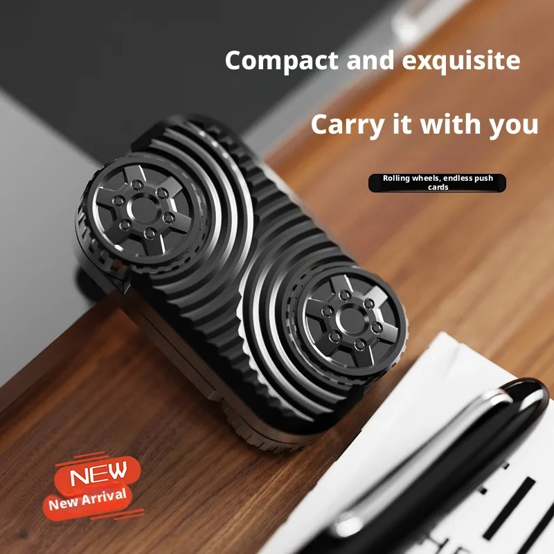 Wheel‑shaped Infinite Travel Fidget Slider Handheld Metal Toy Adult Stress Relief Fidget Toy