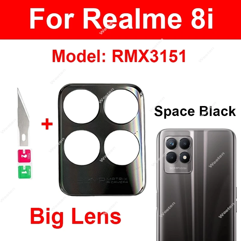 Rear Camera Glass Lens For OPPO Realme 8 8Pro 8i 5G Back Camera Lens with Sticker Replacement Parts image 5