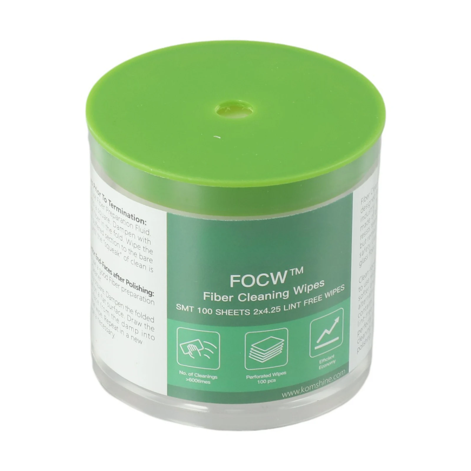 Komshine FOCW Optical Fiber Cleaning Wipes, Lint free Material, Soft Texture, 600+ Clean Time, Essential for Fiber Maintenance