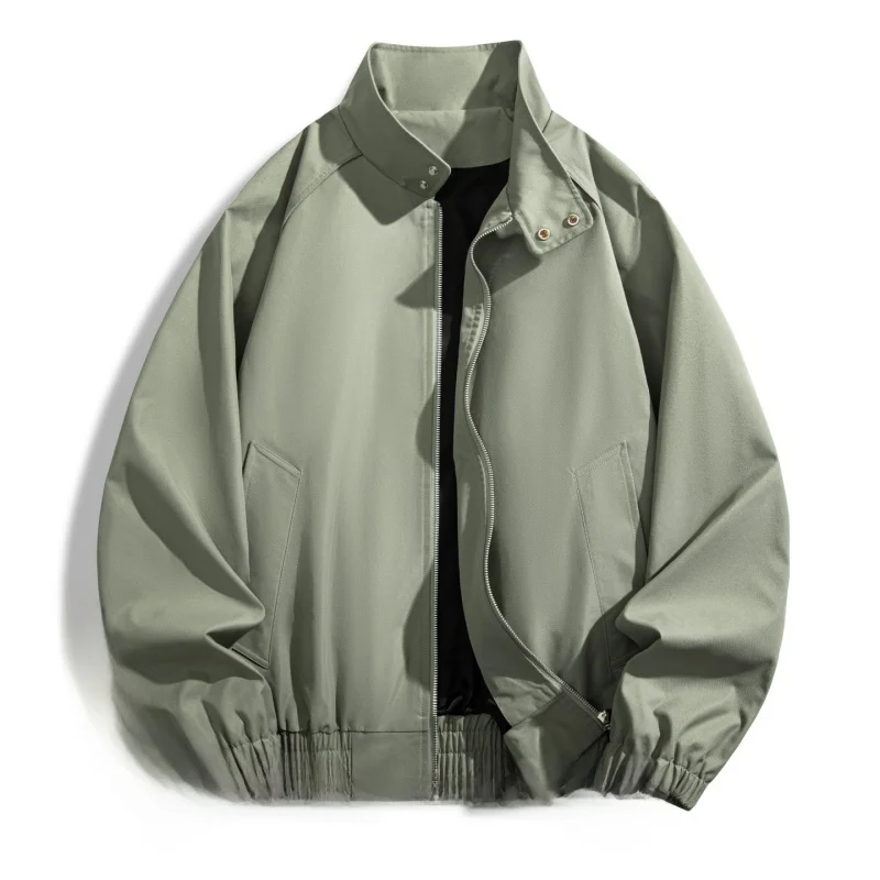 

Весенне-осенняя тонкая куртка-бомбер в бейсбольном стиле, повседневная спортивная одежда, мужская куртка с воротником-стойкой, укороченная, из полиэфирного волокна