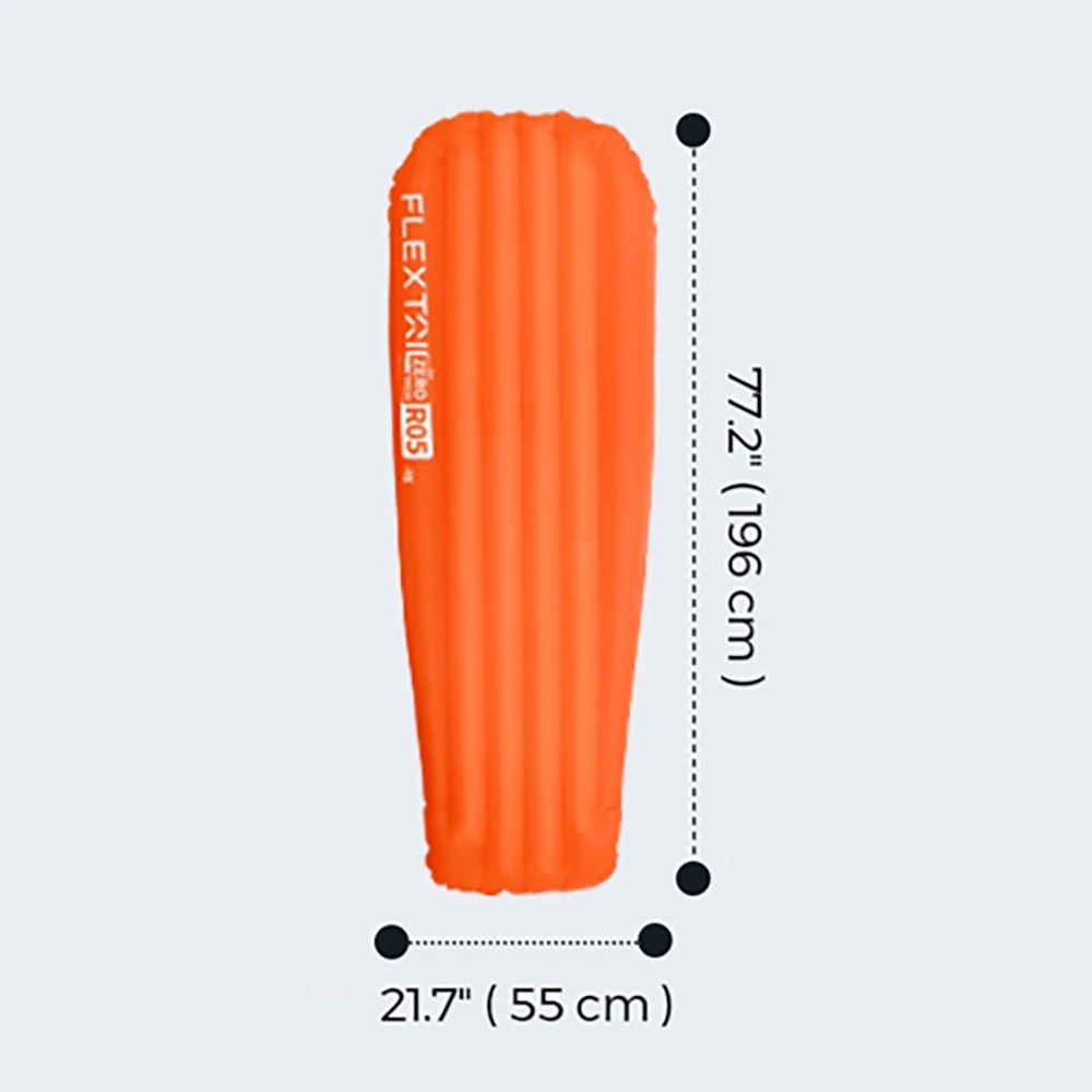 FLEXTAIL ZERO MATTRESS PLUS - 196 cm geïsoleerd slaapmatje met 5,6/6,0 R-waarde, ultralichte opblaasbare campingmat