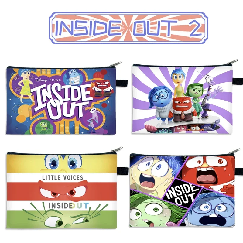 

Disney Inside Out 2 Cartoon Coin Purse Anime Figures Joy Sadness Anger Disgust Fear Print Kawaii Mini Wallet Key Storage Bags