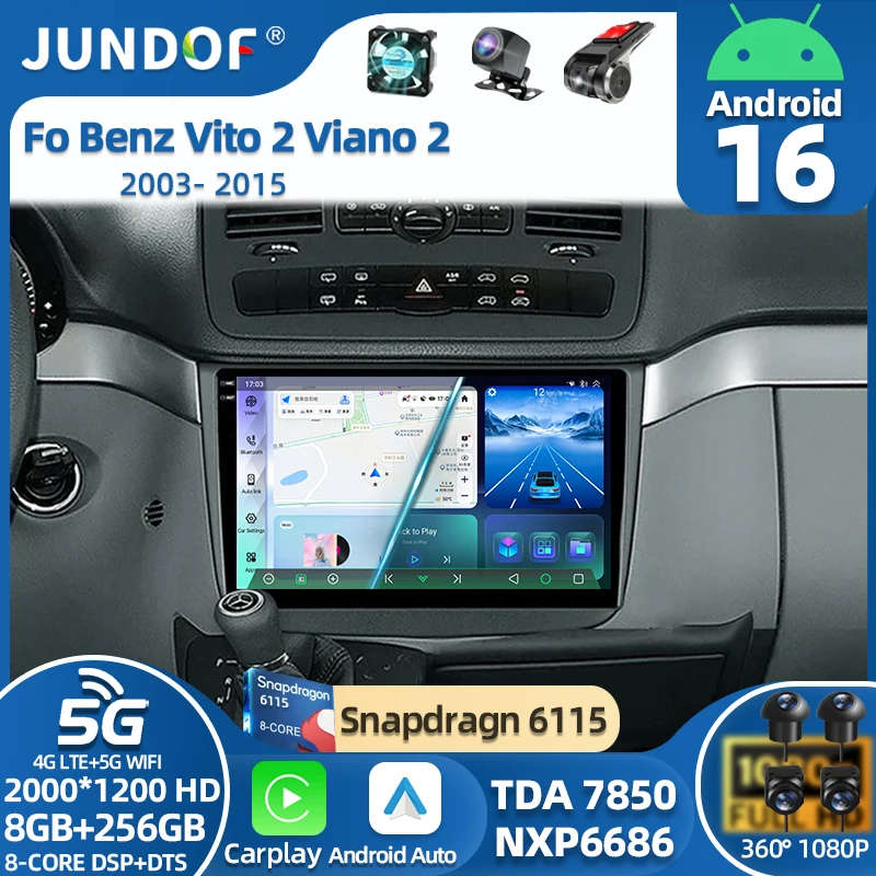 

Android 16 For Mercedes Benz Vito 2 W639 Viano 2 W639 2003-2015 Video Player Car Radio Multimedia GPS Navigation DSP Auto Stereo
