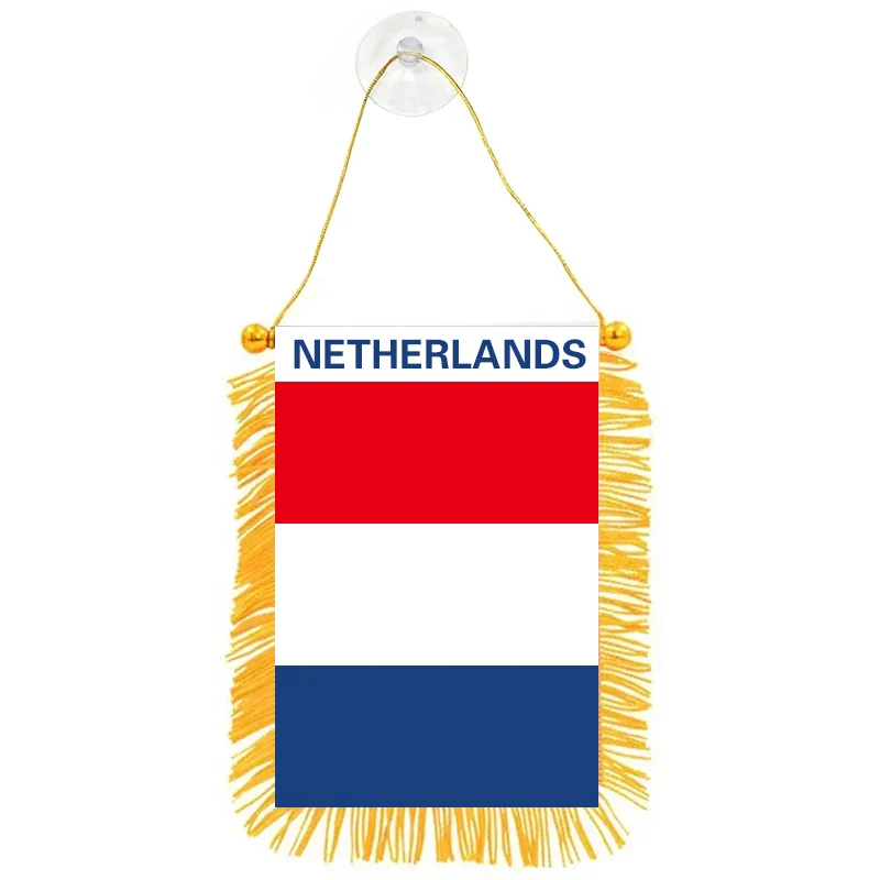 Aerxemrbrae 8*12cm decoração de janela de carro poliéster holanda pendurado bandeiras holandês mini flâmula
