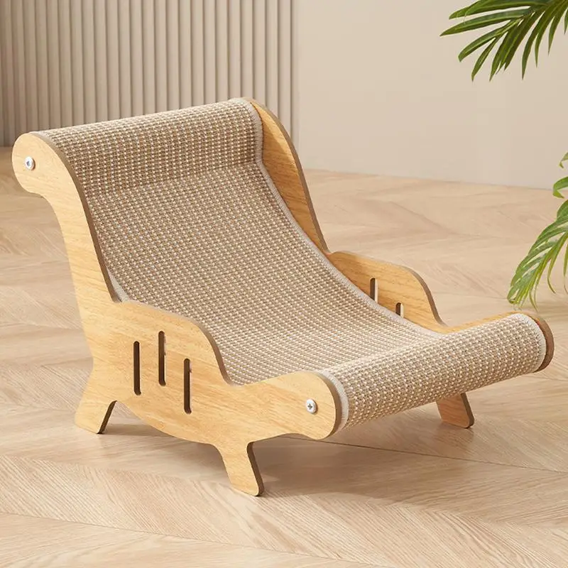 

Wooden Cat Scratching Pads Recliner Sofa Multifuction Cats Sleeping Bed Wear-resistant Cat Scratch Board Kitten Grinding paw Toy