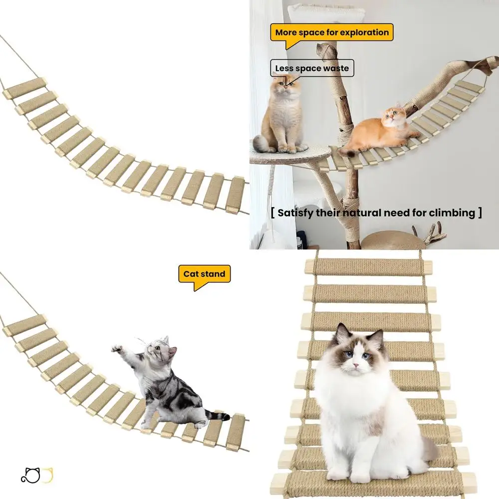 

40-дюймовое уличное кошачье дерево с джутовой веревкой, многоуровневой рамой для альпинизма и царапин для кошек