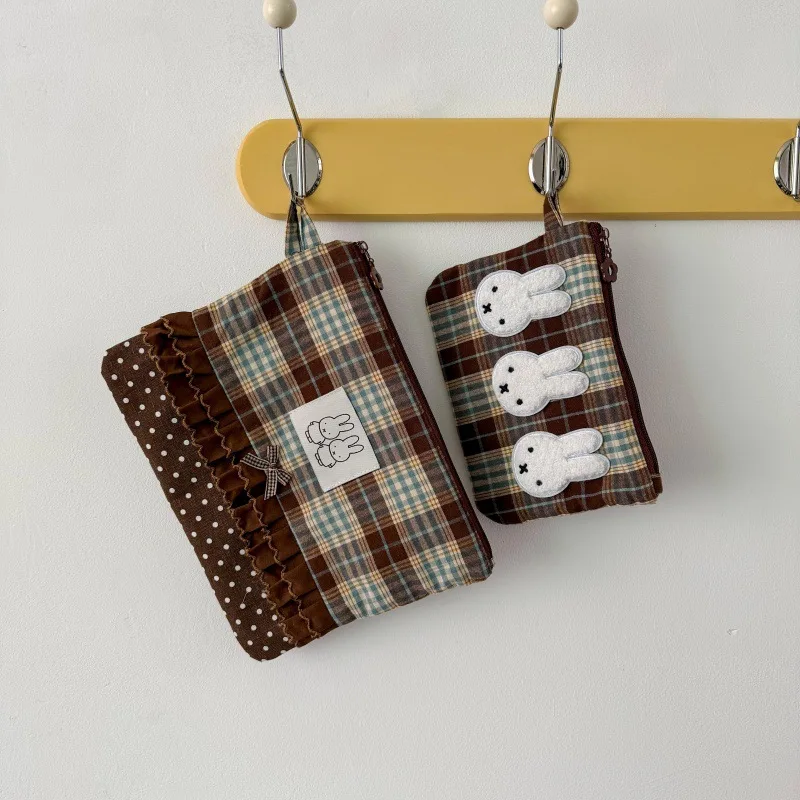 

New Kawaii Miffy Series Wave Point Organizer Bag Cartoon Cute Creativity Printing High Capacity Stationery Storage Bag Gift