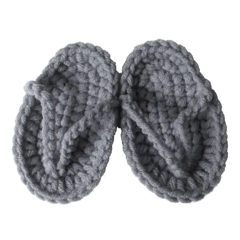 Solid Color Newborn Photography Props Mini Crocheted Babies Slippers Photo Shooting Hundred Days Infant Accessories