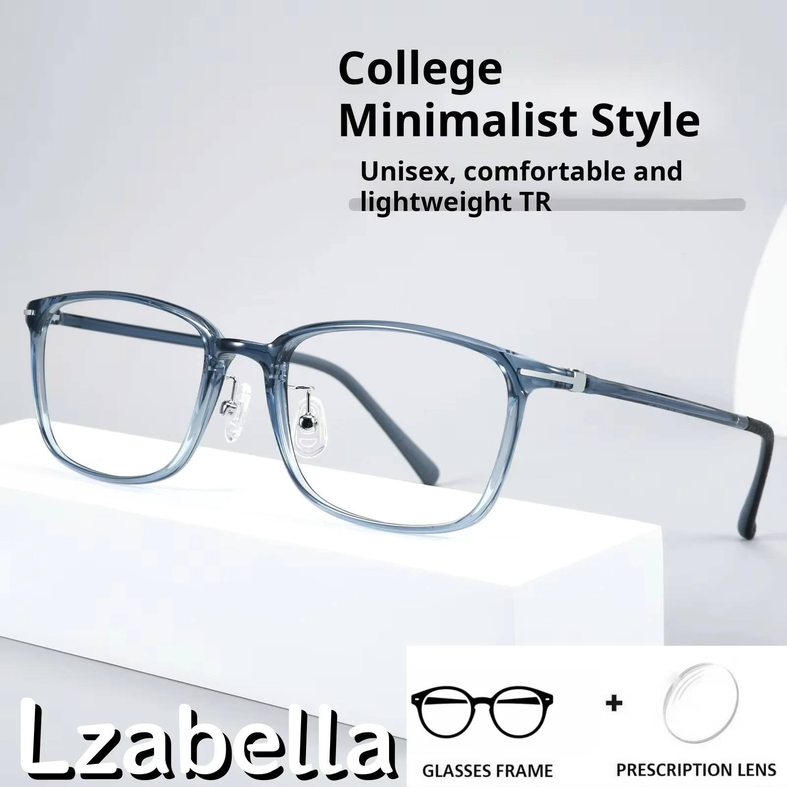 Lzabella New Ultra Light TR90 Square Eyeglasses Flexible Temples Minimalist Trendy Comfort Optical Frames Prescription Glasses