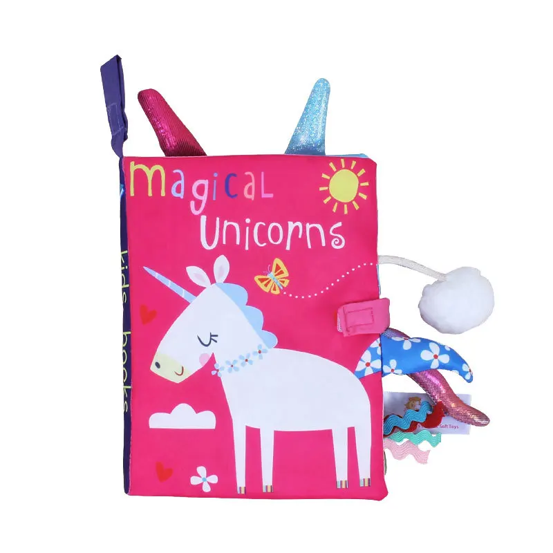 Bebê Chocalhos Brinquedo Móvel, Livro de Pano Animal Macio, Carrinho de Bebê Recém-nascido Pendurado Brinquedo, Educação Infantil, 0-12 Meses