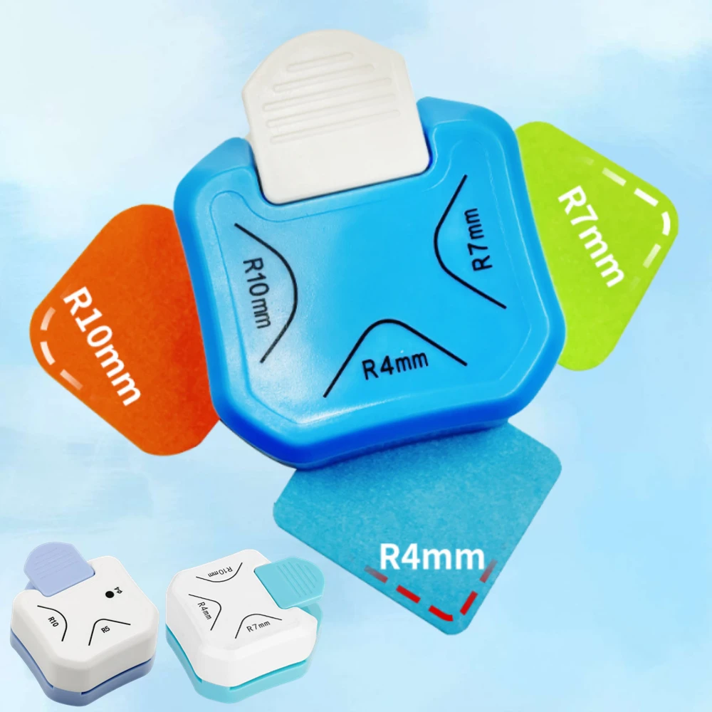 3-in-1 Corner Rounder Cutter Tool 4mm 7mm 10mm Paper Punch Edge Trimmer for Cards Scrapbooking DIY Craft Wrapping Paper