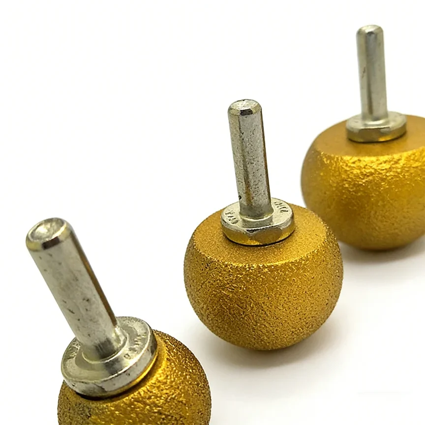M14 Brazing Diamond Mushroom Head Grinding Bit, Stone Hole Opener for Pebble Flower Pot Making, Granite Marble Polishing Tool