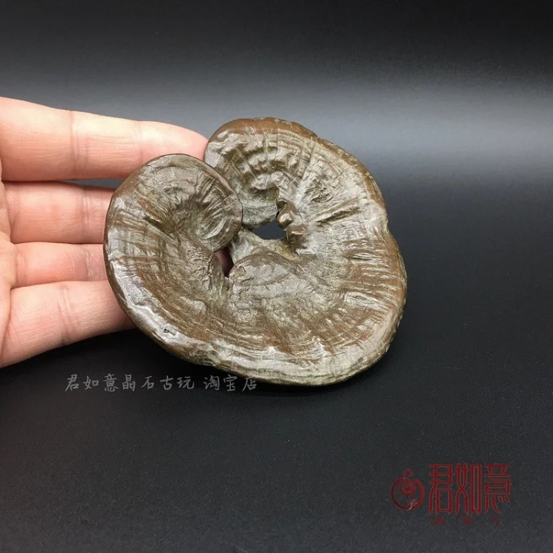 

Solid Copper Ganoderma Tea Tray Ornament Simulation Longevity Meaning Small Ganoderma Mushroom Craft
