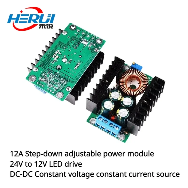 12A Step-down verstelbare voedingsmodule 24V naar 12V LED-driver DC-DC Constante spanning constante stroombron