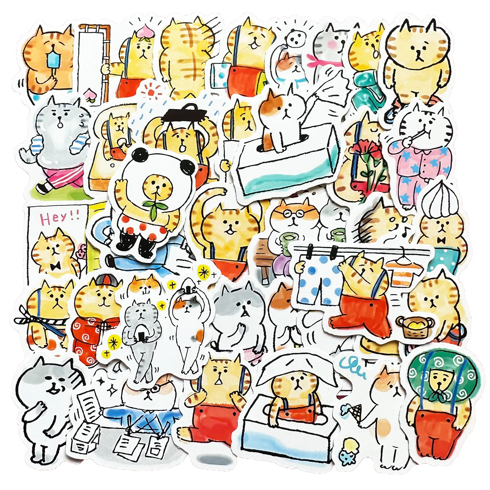 Gulu Cat Daily Life Cute Cat Small Pattern Stickers for Journal Notebook Book DIY Decoration