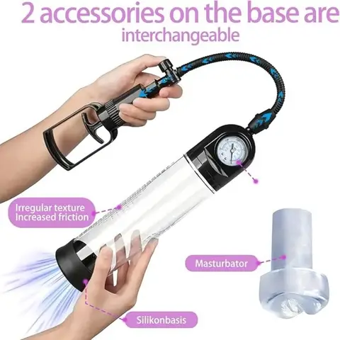 Male Manual Penis Pump Penis Enlarger Negative Pressure Vacuum Pump Big Dick Erection Enhancement Trainer Equipment Adult Sex