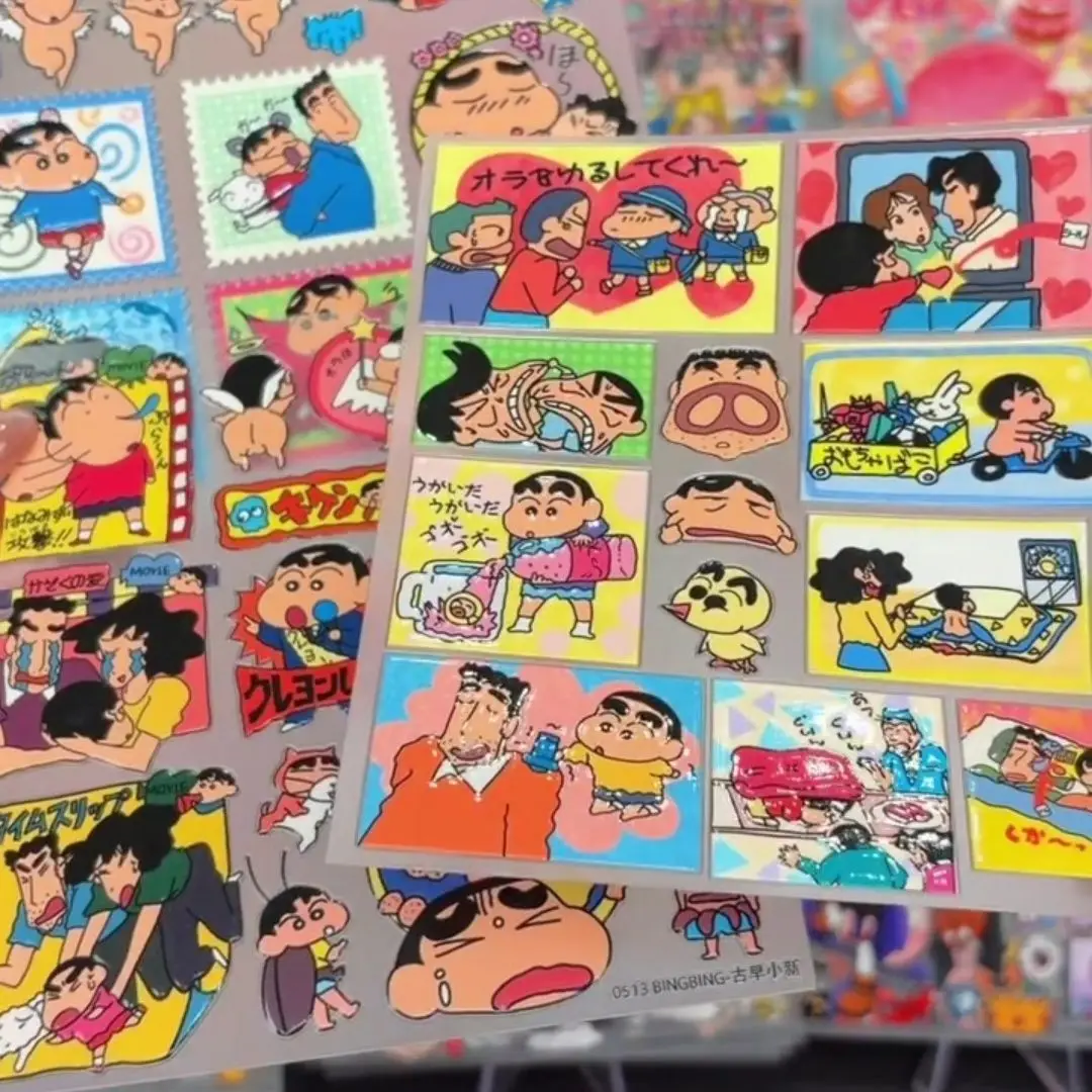 Crayon Shin-chan Cute Cartoon Waterproof Stickers, DIY Decorative Decals for Phone, Journal & Scrapbooking