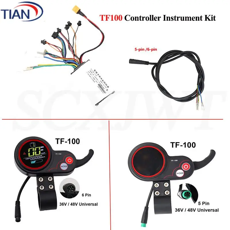 TF‑100 Instrument Display Panel With USB Charging 5/6 Pin Communication Speedometer For KUGOO M4 Electric Scooter Kickscooter