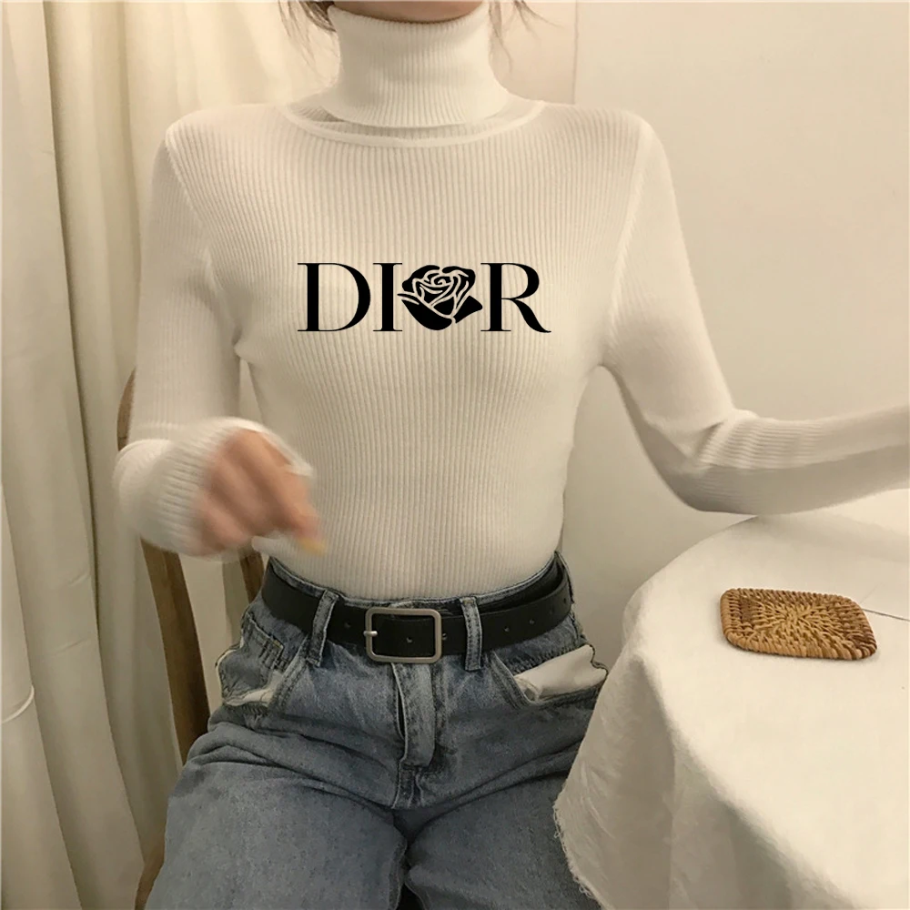 Autumn Winter Basic Bottoming Sweater Knitted Top Women Ribbed Soft Turtleneck Elastic Pullover Warm Solid Color Slim Jumper