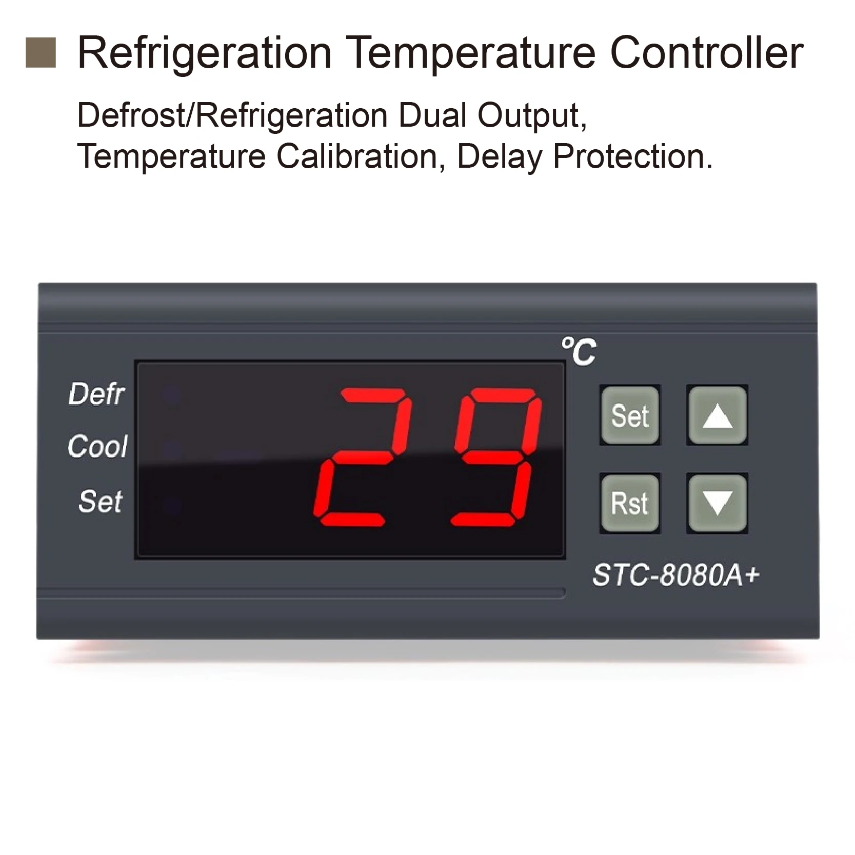 STC-8080A+ Digital Temperature Controller Thermostat Switch for Freezer Refrigerator Cold Storage Cooling Defrost Display