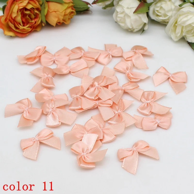 50-100 Stück/Packung 2*2,5 cm kleine Dacron Band Bogen Blume Handwerk Dekoration Handarbeit DIY Party Dekoration farbige Band Schleifen – Detail 19