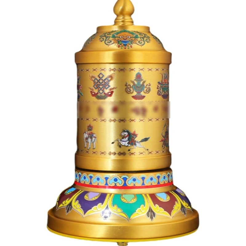 

Auspicious Copper Electroplating Electric Runner Indoor Household Plug-in Runner Desktop Gold Barrel Rotary Ornament