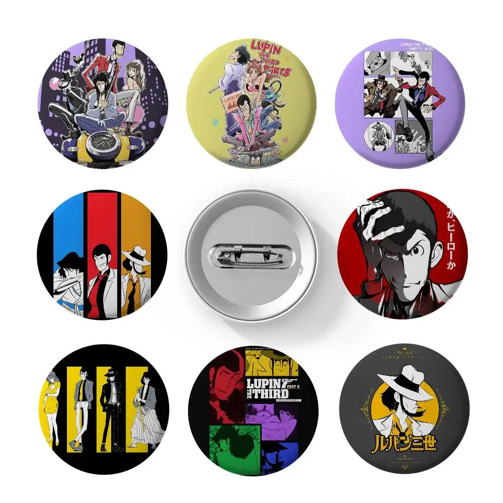 A-Arsene Lupin الشارات الثالثة شارة مستديرة رائعة دبابيس دبابيس الإبداعية للملابس قبعة ظهره هدية اكسسوارات