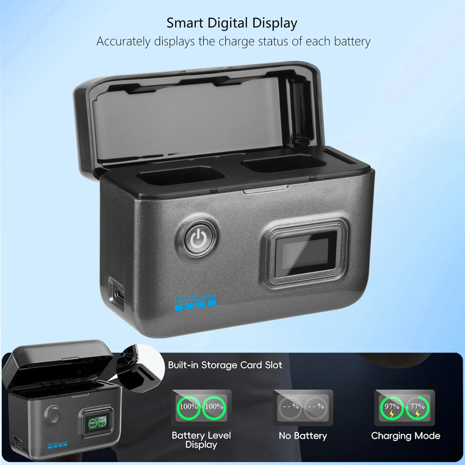 Probty NP-FW50 Battery And Fast Charger For Sony ZV-E10, A7, A7R, A7RII, A7II, A7SII, A7S, a3000, a5000, a6000, a6300, a6400 view 6