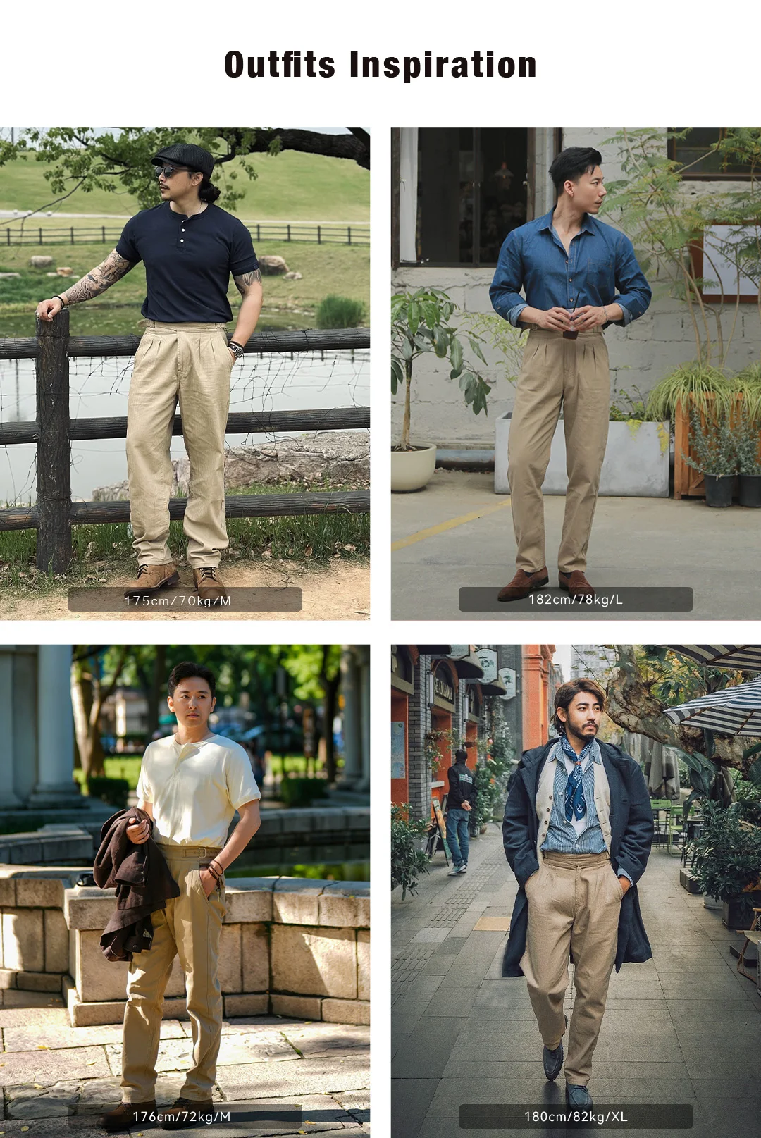 Maden Vintage Khaki Gurkha Hose, verstellbar, hohe Taille, lässige Cargo-Arbeitshose, klassische gerade Hose für Herren, Frühling und Herbst – Detail 3
