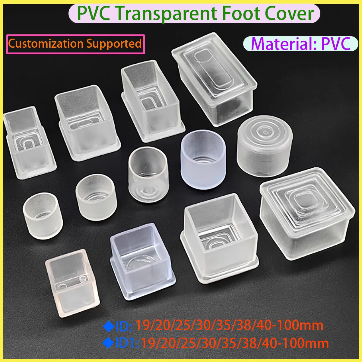 Silicone Wear-resistant and Anti Slip Furniture Leg and Foot Protection Pad, Transparent Table and Chair Foot Pad