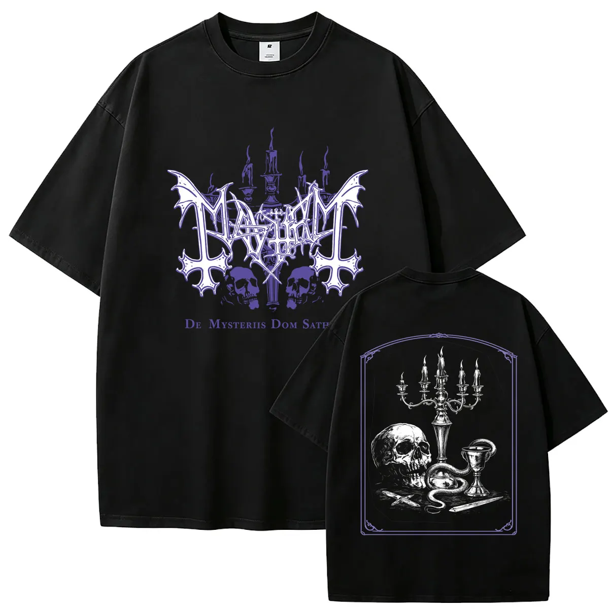 

Rock Band Mayhem De Mysteriis Dom Sathanas Skeleton Graphic T-shirt Men Women Death Black Metal Gothic Punk Tshirt Streetwear