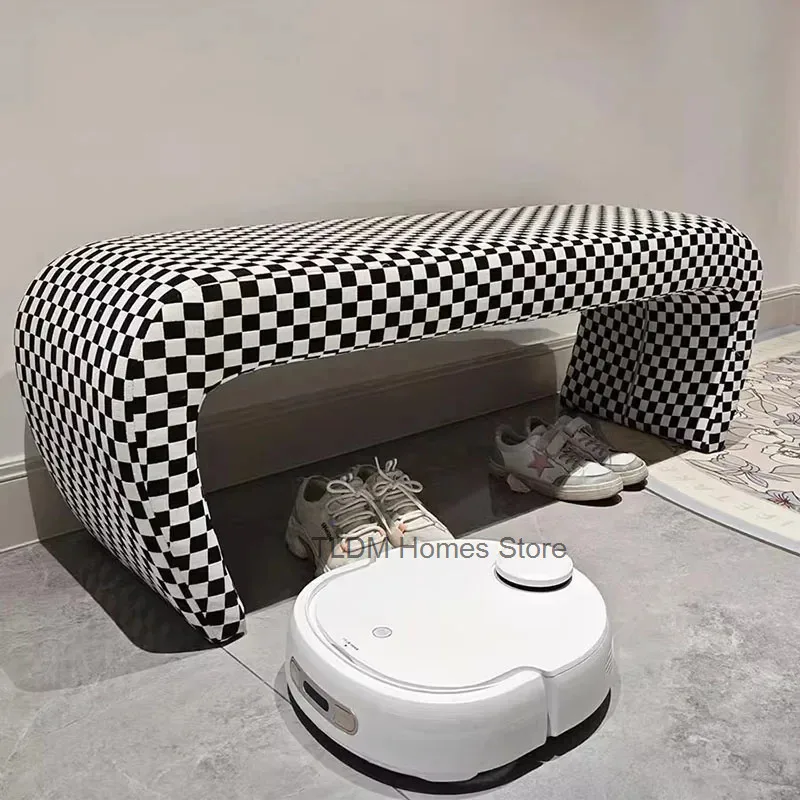 Ottomans Taburete Nordic Comfort Luxury Pouffe Fashion Shoes Bench Ottoman Simple Cambiar Modern Rectangle De Zapatos Furniture