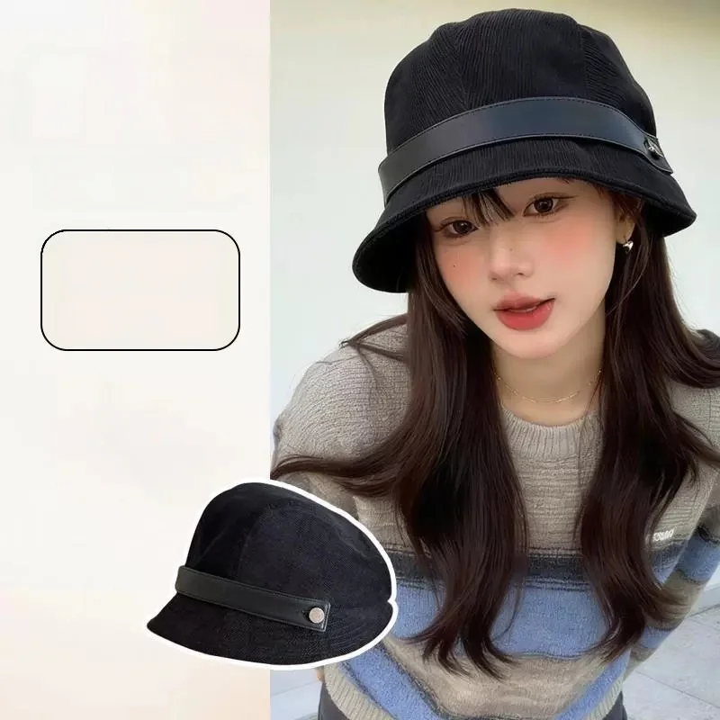 Women's Fashion Casual Fisherman Hat All-match Plain Basin Hat Face Small Bucket Cap Sunscreen Sunshade Cap