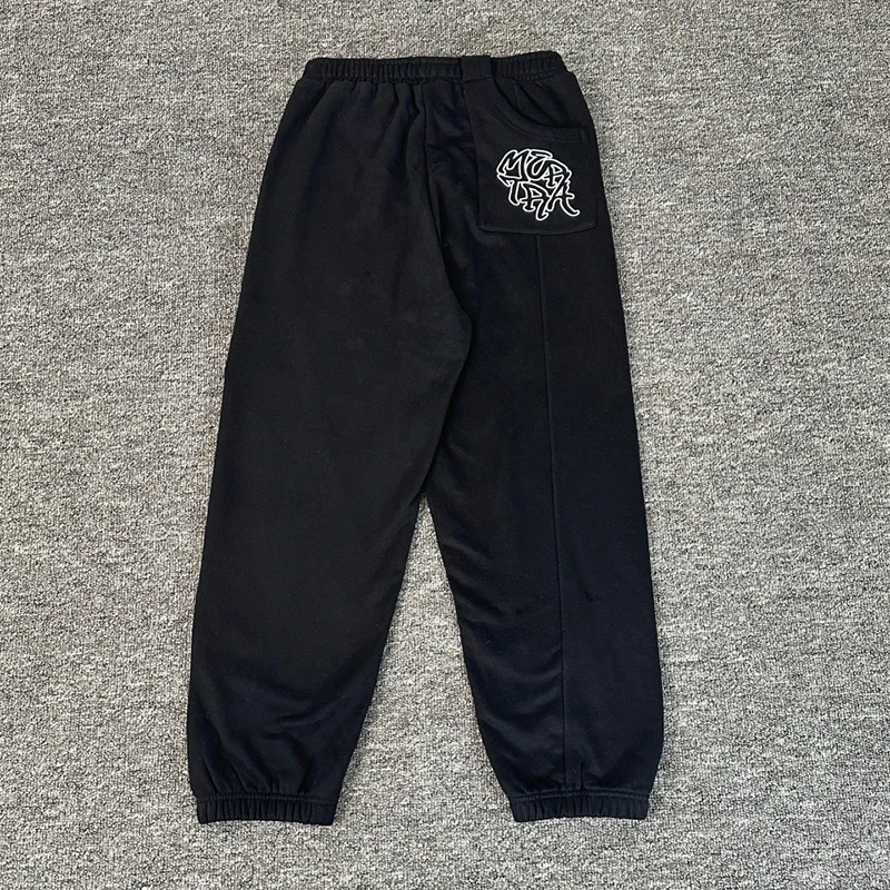 

Mertra Sweatpants Embroidery Black Men's Women's Loose Casual Hoodies Sweatshirts Sportswear Sets Real Photo