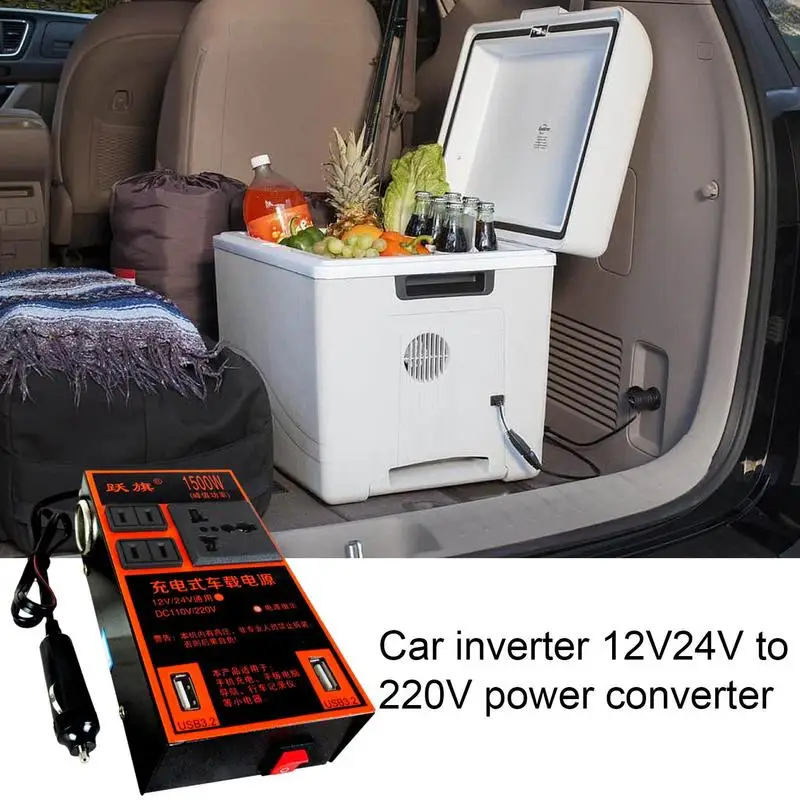 

Power Inverter DC 12V/24V To AC 220V Transformer with USB Universal Socket Charge with LED Display for RV Truck Car Supply