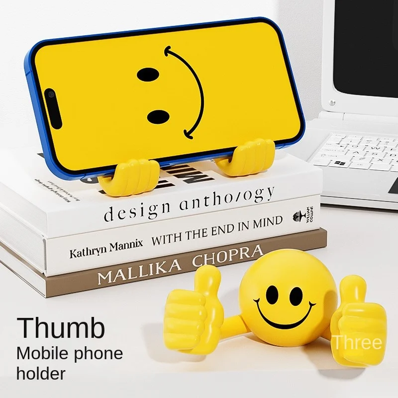 Cartoon Smiling Thumb Phone Stand Desktop Holder Grip Top Baseus Mobile Support for Car Phone Holder Magsafe Cellphone Grip New