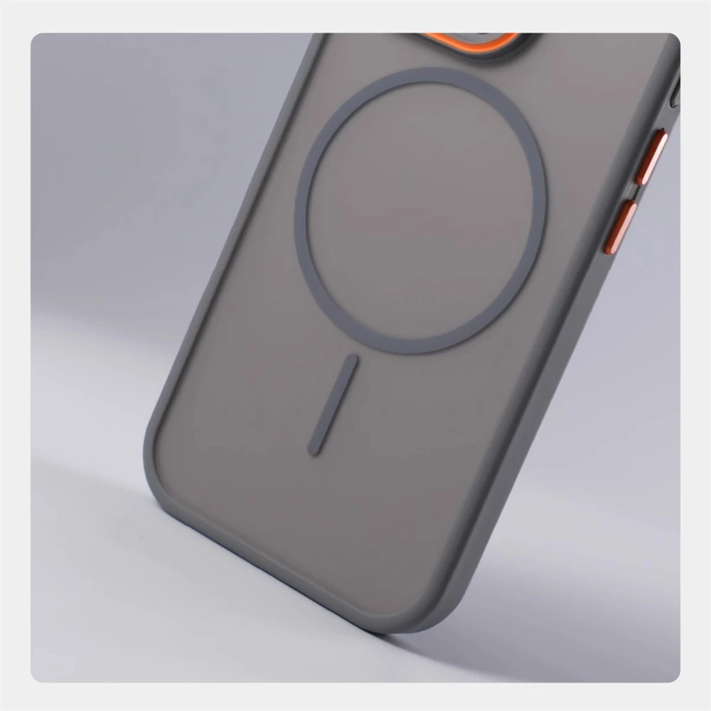 Luxuriöse Matte Durchsichtige Magnetische Hülle für iPhone 18 17 16 Pro Max 15 14 13 12 für Magsafe Kabelloses Laden Stoßfeste Abdeckung – Detail 4