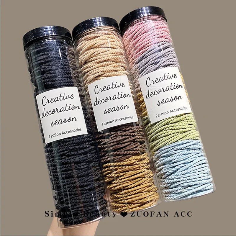 100 sztuk/partia Gumki do włosów Scrunchie Wielokolorowe Elastyczne Gumki do Włosów Damskie Akcesoria do Włosów do Kucyka Opaski do Włosów XPJ06