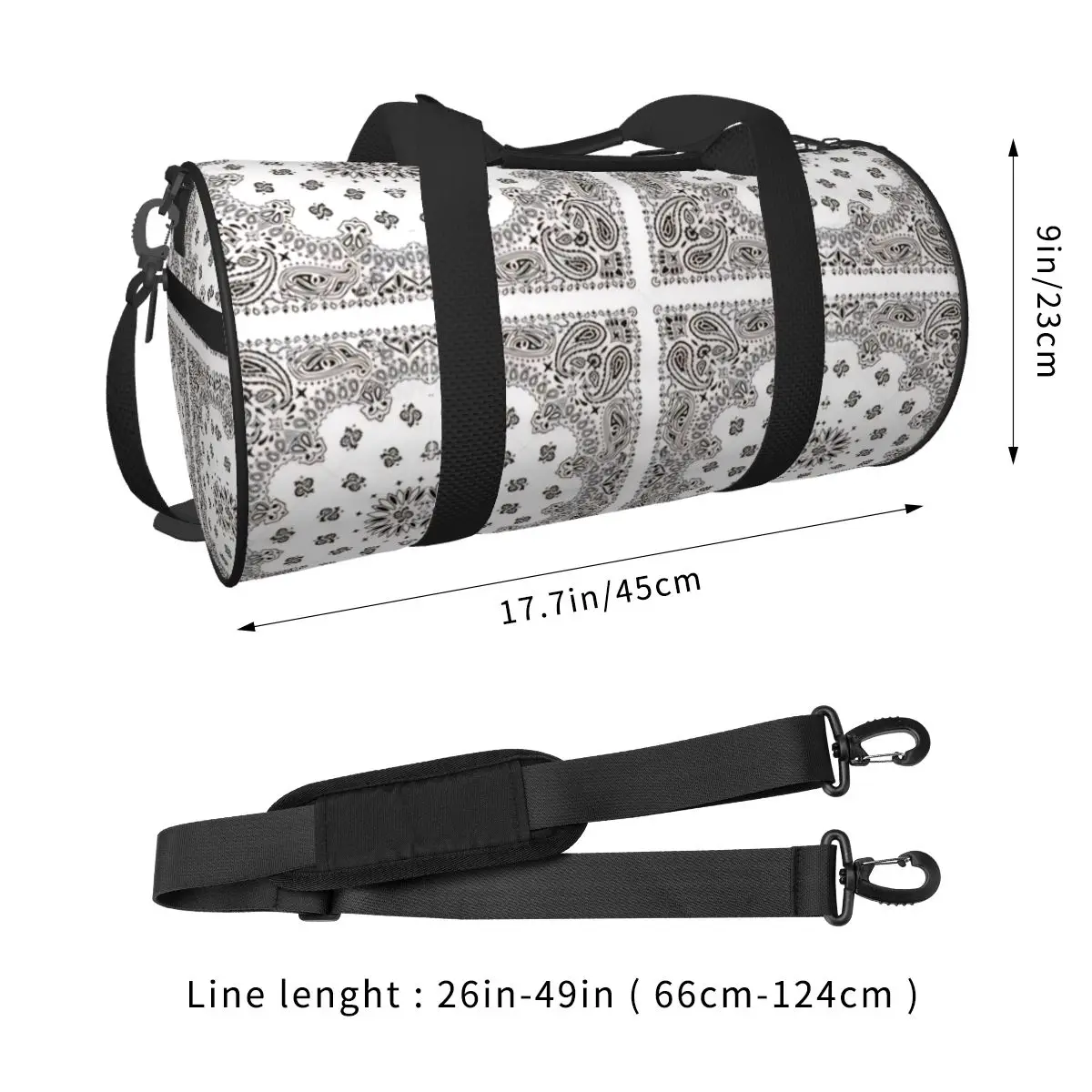 White Bandana Sports Bags Swimming Gym Bag Large Capacity Colorful Handbags Male Female Design Waterproof Fitness Bag