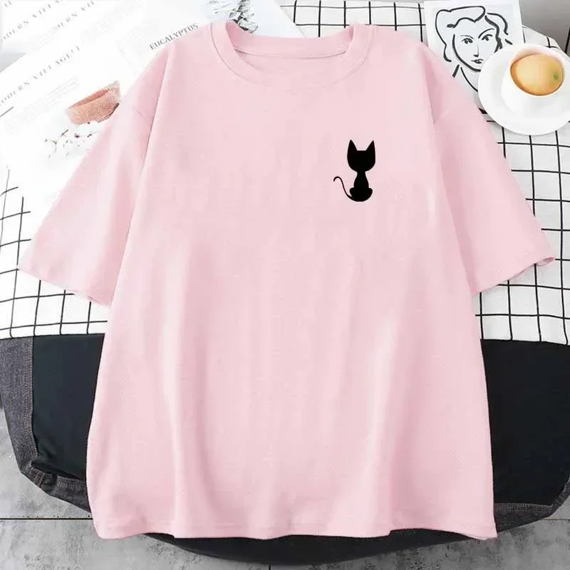 تي شيرت مطبوع عليه قطة تي شيرت صيفي رياضي للركض بأكمام قصيرة تي شيرت خارجي بأكمام غير رسمية ملابس هاراجوكو ملابس الشارع الشهير ملابس جمالية #5